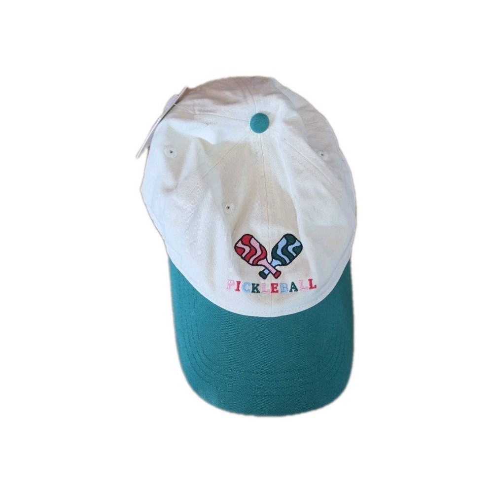 Pickleball Cap White & Green Fraser Sterling Sport Adjustable Hat New #1045,1049